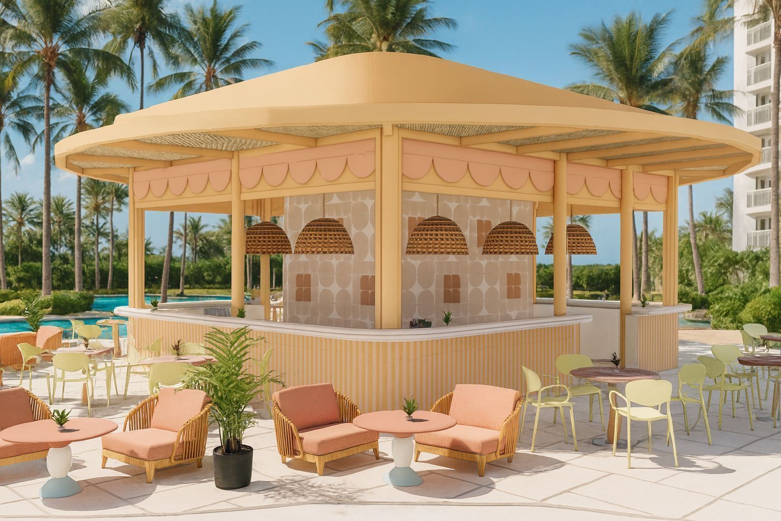 بار بجانب حمام السباحة