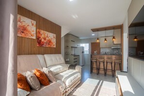 Basic Apartment | Living area - Apt in Condo w/ BBQ Area in Porto - BA MAA (Porto Seguro)