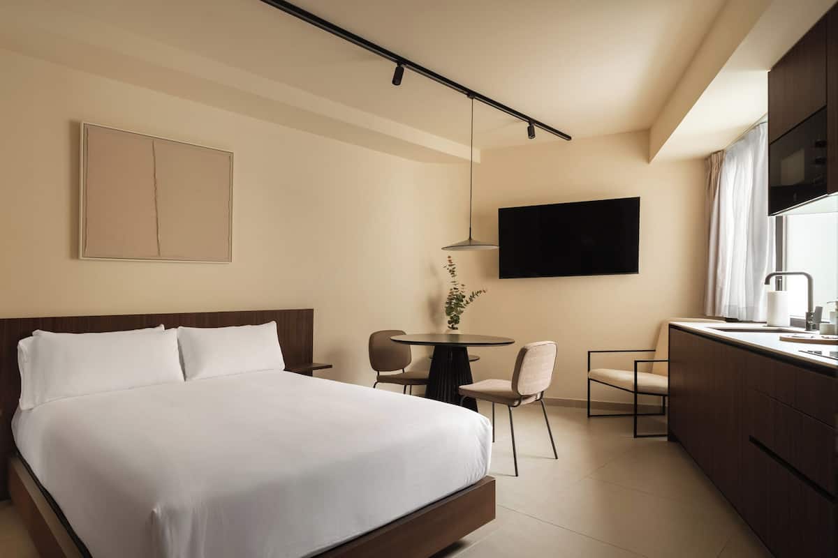 Studio | Individually decorated, individually furnished, desk, laptop workspace