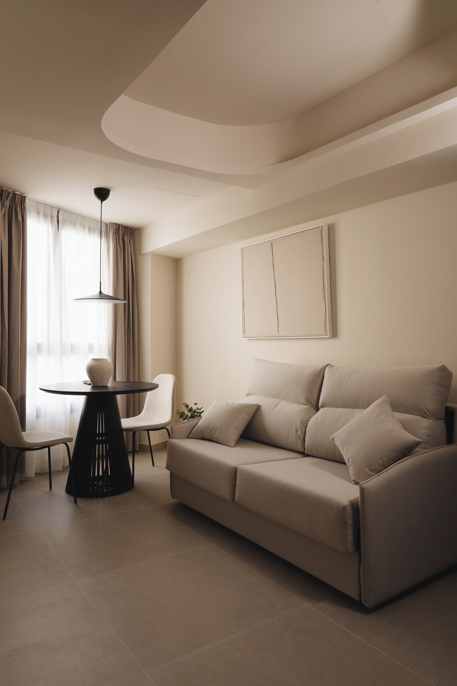 One-Bedroom Apartment with sofa bed | Living area | 50-inch flat-screen TV with cable channels