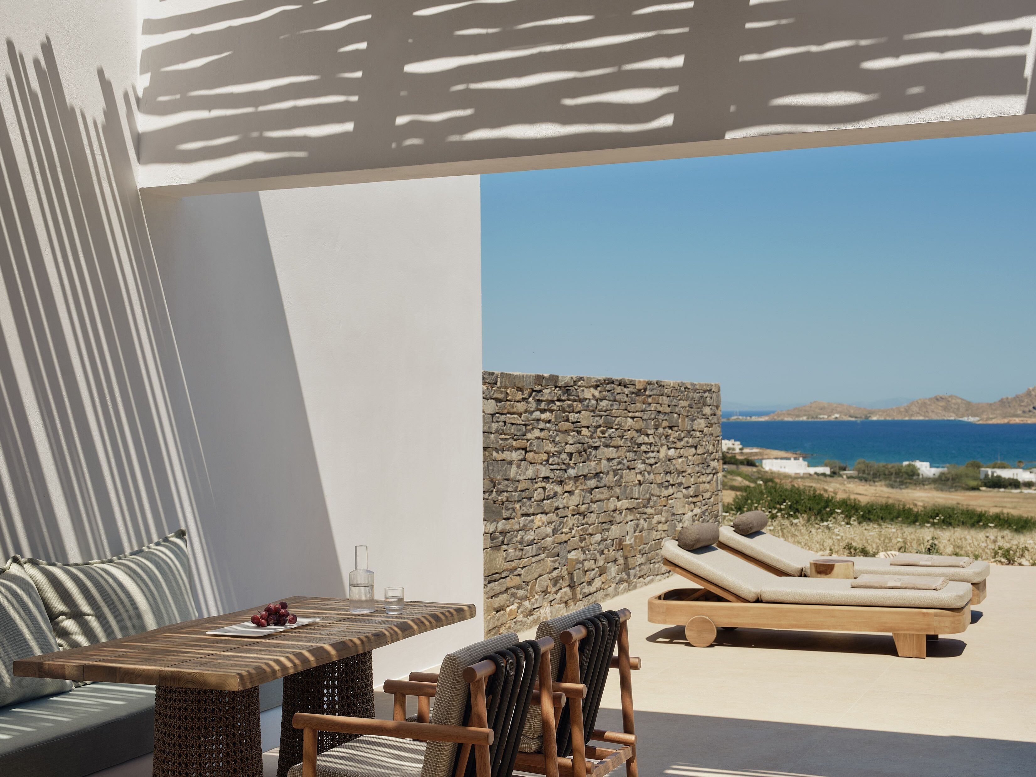 Grand Terrace Suite Private Pool Sea View | Living area | 50-inch flat-screen TV with satellite channels