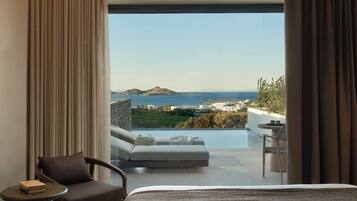 Origin Suite Private Pool Sea View | Sengetøy av topp kvalitet, safe på rommet og skrivebord