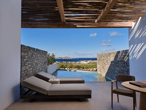 Elite Suite, 1 King Bed, Balcony, Sea View | Premium bedding, in-room safe, desk, laptop workspace - Oroséa, Paros, Autograph Collection - Adults Only (Paros)