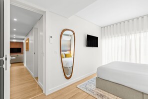 Familie appartement, 2 slaapkamers, niet-roken | Een strijkplank/strijkijzer, gratis wifi