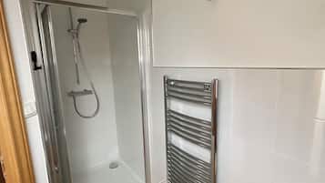 Hair dryer, towels, toilet paper