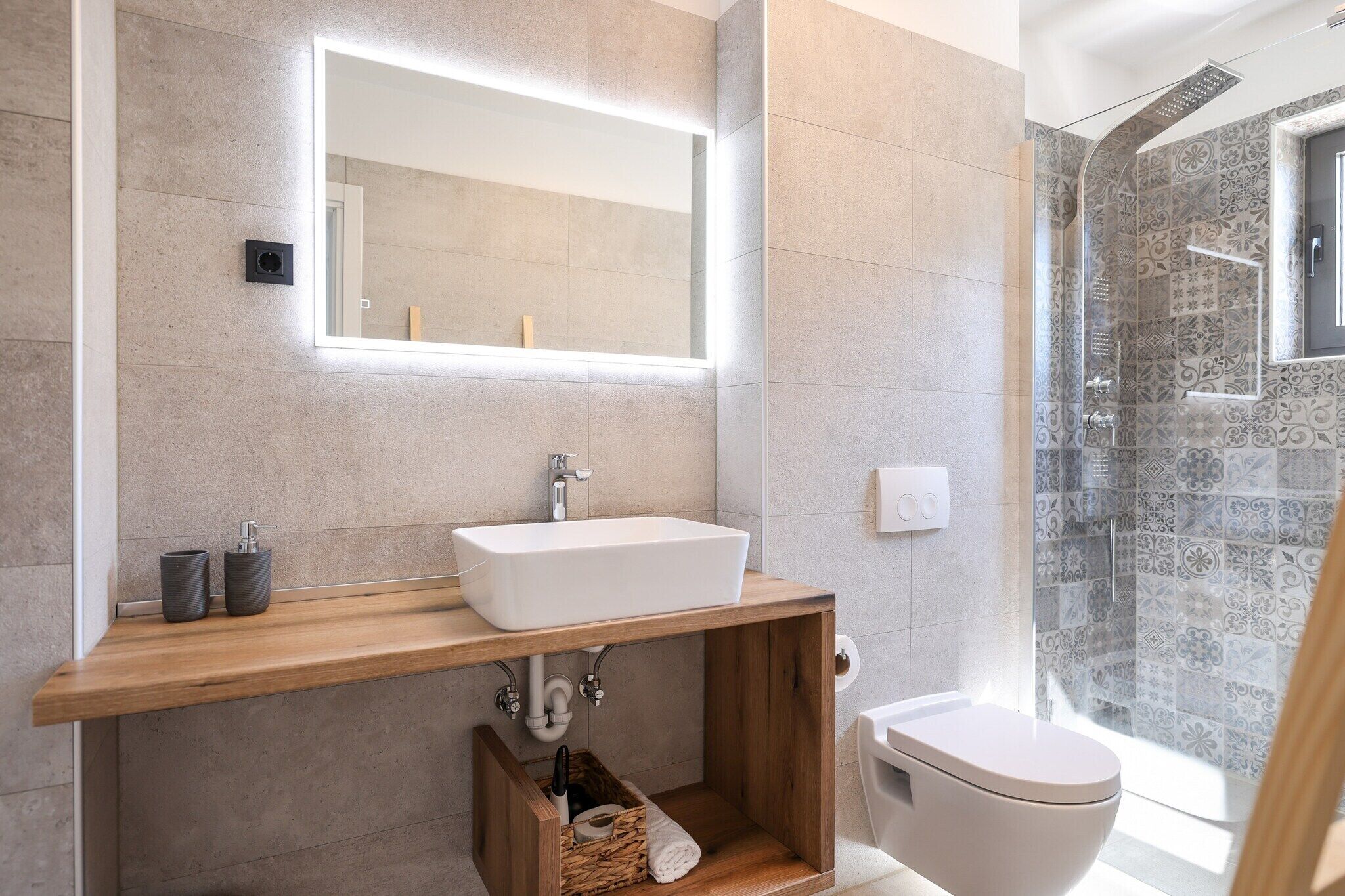 Shower, hair dryer