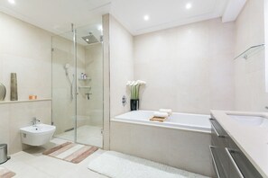 Hair dryer, bidet, towels, soap - Luxury 2 bedroom flat Park Lane PL12B (London)