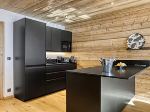 Fridge, microwave, dishwasher - 3-Bedroom Apartment, South/West Terrace, Parking - Megève (Megève)