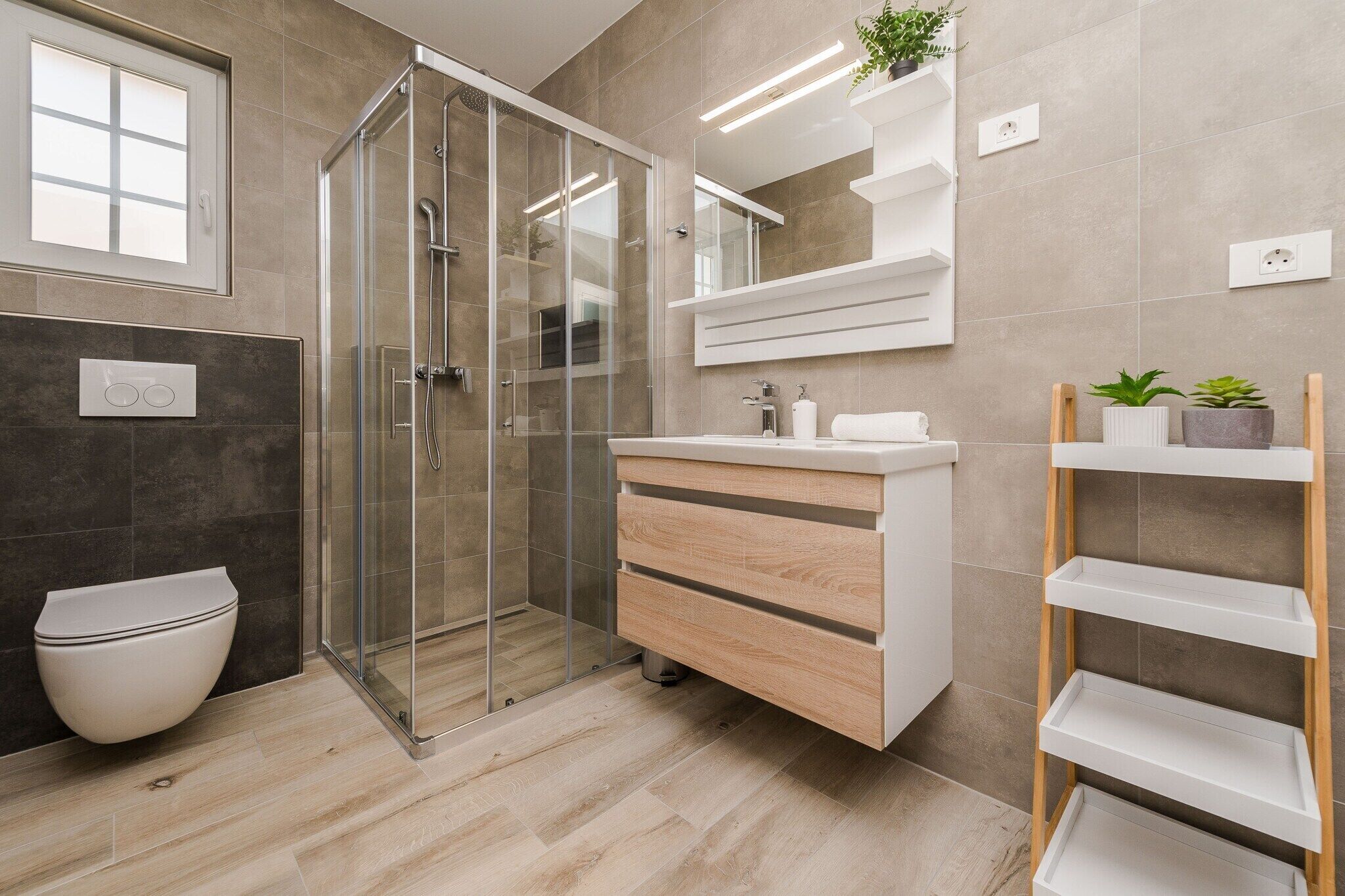 Shower, hair dryer