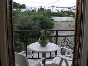 Basic Double Room, Balcony, City View | Outdoor dining - ARETHOUSA (Milos)
