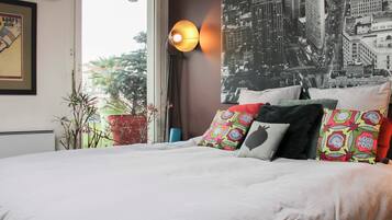 1 slaapkamer, een strijkplank/strijkijzer, wifi, beddengoed