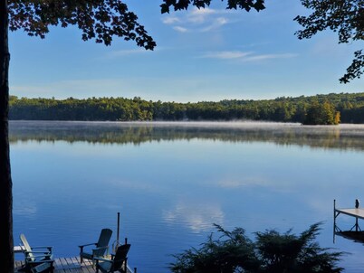 The Yellow Camp on Raymond Pond in Maine