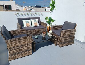 Terrace/patio - Central Apartment for Families & Couples with Sea View, Wi-Fi & Air Conditioning (Conil de la Frontera)