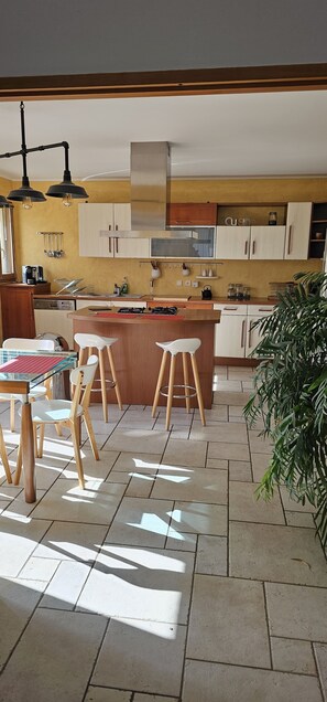 Private kitchen - Charming family home with jacuzzi, multi-sports pitch and gym (Porte-des-Bonnevaux)