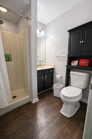 Shower, hair dryer, towels, soap - Clean, Quiet Private Suite w/ Hot Tub • Near Fort Benning/Midtown (Columbus)
