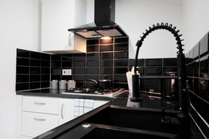 Fridge, microwave, oven, stovetop - Horwich House | 2BR | Near Bolton Football Stadium (Bolton)