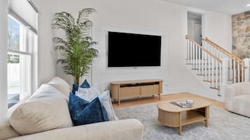 TV, caminetto, studio