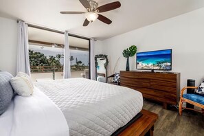 3 bedrooms, iron/ironing board, WiFi, bed sheets - Central AC Ocean View 2bedroom /2bath Sleeps 6 Condo across Magic Sands Beach (Kailua-Kona)