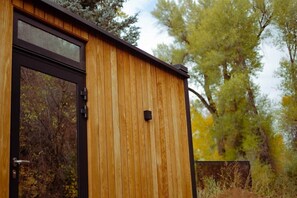 Exterior detail - ILMA - AIR - Creekside Mirrored Glass Home (Weber County)