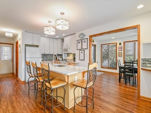 Fridge, microwave, oven, stovetop - Coastal House Near the Beach | Kitchen, Deck & BBQ (Bethany Beach)