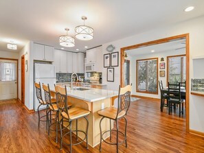 Coffee/tea maker, fridge, microwave, oven - Coastal House Near the Beach | Kitchen, Deck & BBQ (Bethany Beach)