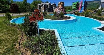 2-bedroom condo with water park, spa and gym!