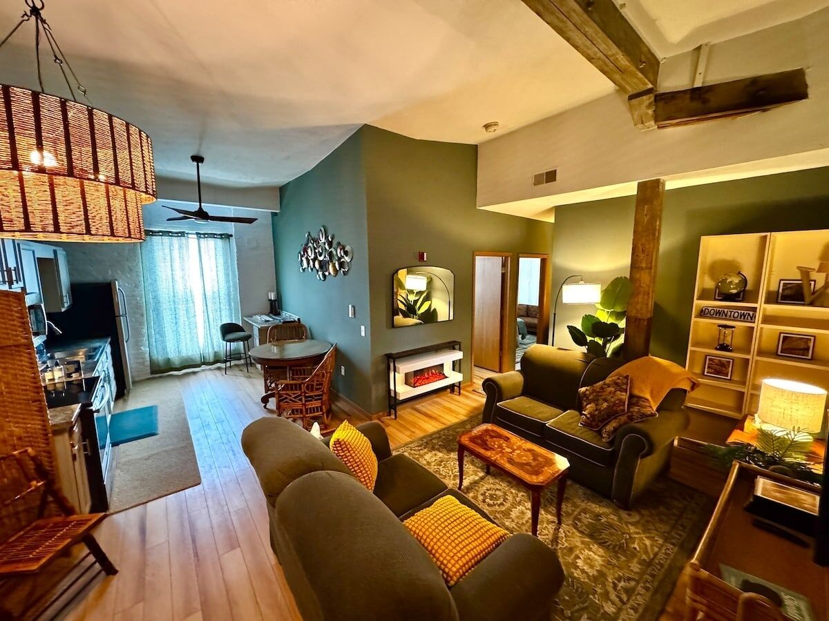 Televisie en een open haard