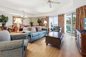 TV, offices - New 1st Floor 2BR Luxury Royal Palms, Ocean Views (Myrtle Beach)