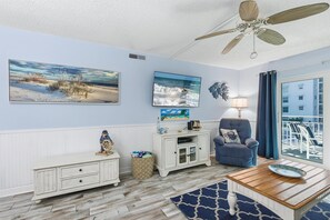Condo, Multiple Beds (Sea Coast Gardens II 207) | Living area - Sea Coast Gardens II 207 (New Smyrna Beach)