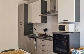 Kühlschrank, Mikrowelle, Herdplatte, Geschirrspüler