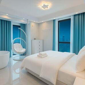 Family Apartment, City View | Premium bedding, down comforters, memory foam beds - Chongqing City Center Family Apartment (Chongqing)