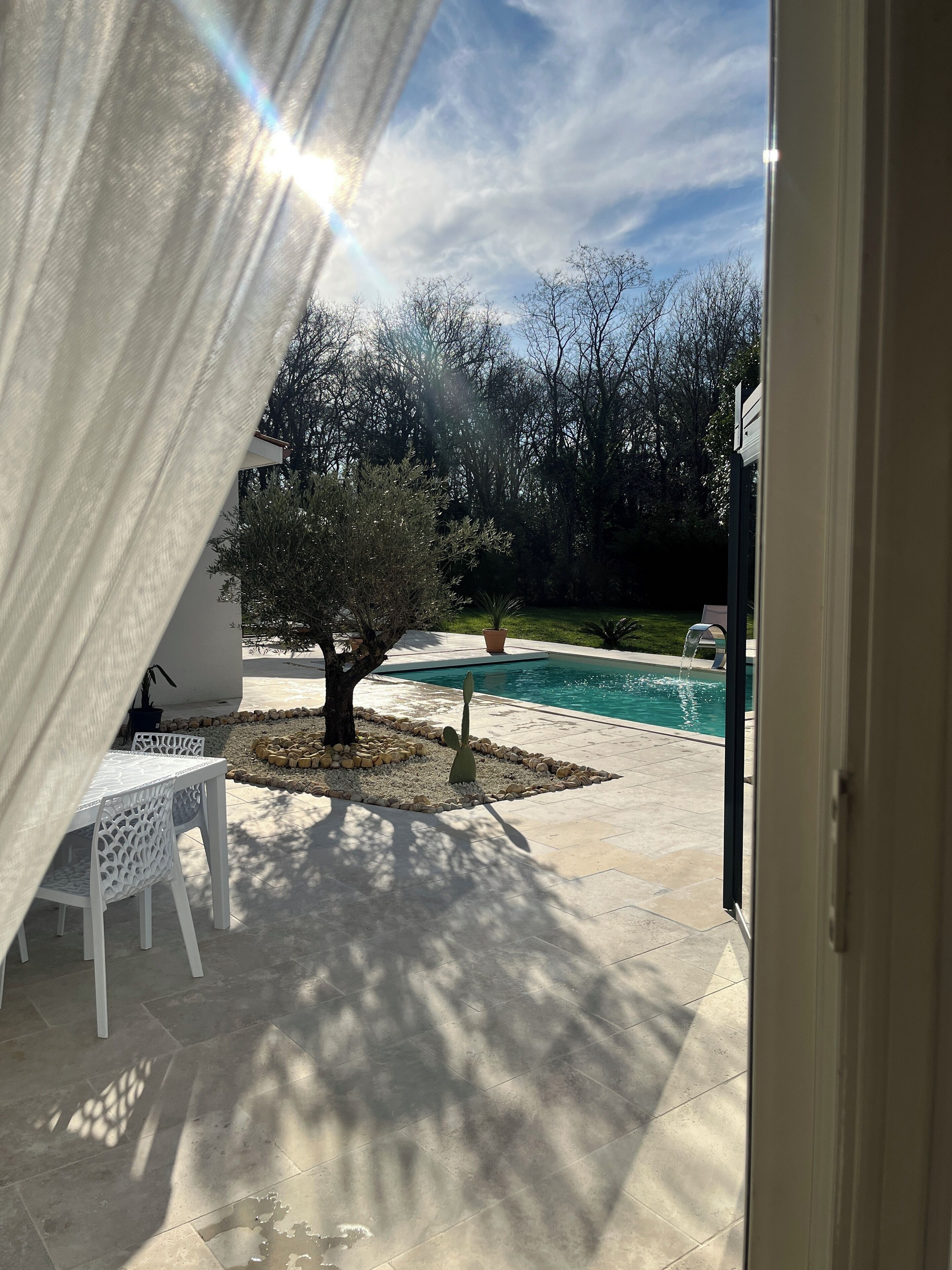 Piscine extérieure, piscine chauffée