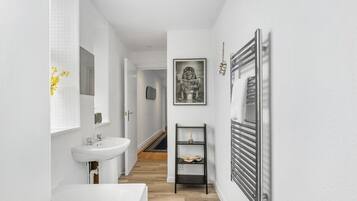 Hair dryer, towels