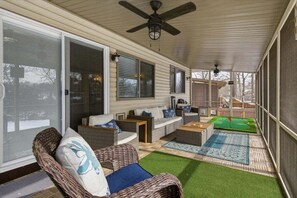 Huis, meerdere bedden, toegang tot zwembad, uitzicht op tuin (Hopetown Hideaway) | Ventilator