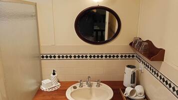 Shower, soap, toilet paper