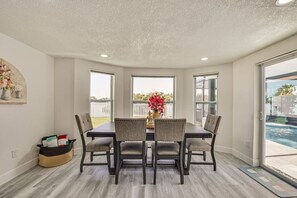 Dining - Canal‑Front Oasis w/Heated Pool Close to the Beach (Holiday)