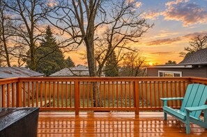 Spacious deck for coffee, wine, or stargazing