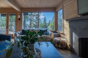 TV, fireplace, DVD player, stereo - Luxury Home, Beach, Spa, Views, Natural Setting (Bainbridge Island)