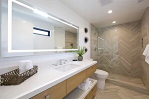 Shower, hair dryer, towels, soap - Entire Home- garage- roof deck- views (San Diego)
