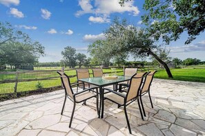 House, Multiple Beds, Hot Tub, Garden View (2485 Old San Antonio) | Terrace/patio - Charming Farmhouse W/hot-tub Near 290 Wine Trail (Fredericksburg)