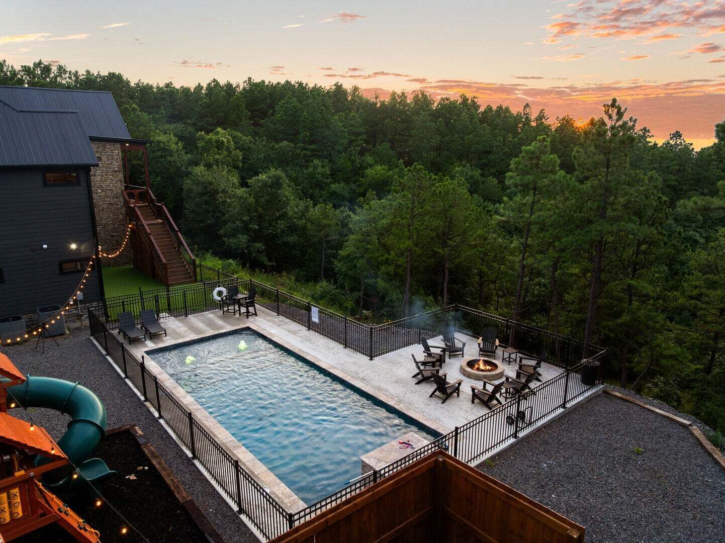 Gated heated outdoor pool