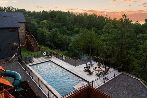 Gated heated outdoor pool