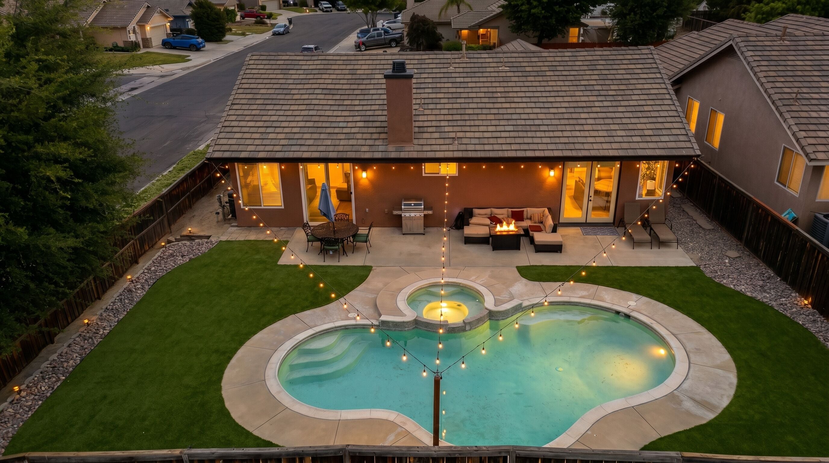 Outdoor pool, a heated pool