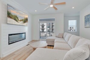 TV, fireplace - 3 Level Ocean View Oasis (Wildwood)