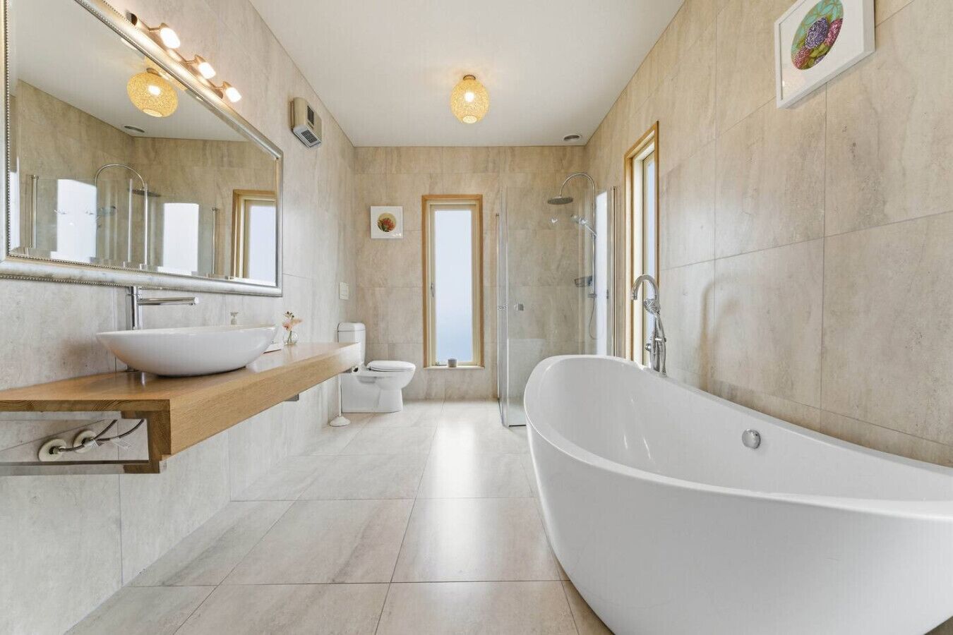Hair dryer, towels