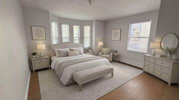 2 bedrooms, iron/ironing board, internet, bed sheets