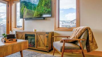 TV, fireplace, stereo, offices