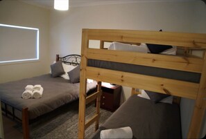 2 bedrooms, iron/ironing board, WiFi, bed sheets