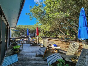 Terrace/patio - Sea Spray - Classic Flat Top Beach Cottage - Just 60 Yards to Beach Access (Southern Shores)