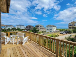 Terrace/patio - SNOW GOOSE - 4 BR Semi-Oceanfront Home, Just 1 Lot From The Ocean (Duck)